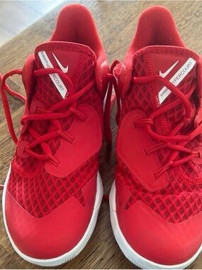 Nike Red Mesh Tennis Sneakers with White Sole